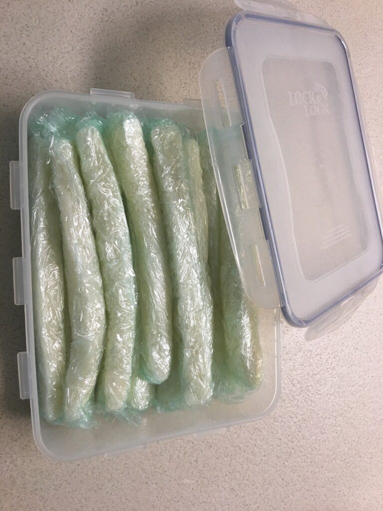 Futterteig Würstchen Lagerung