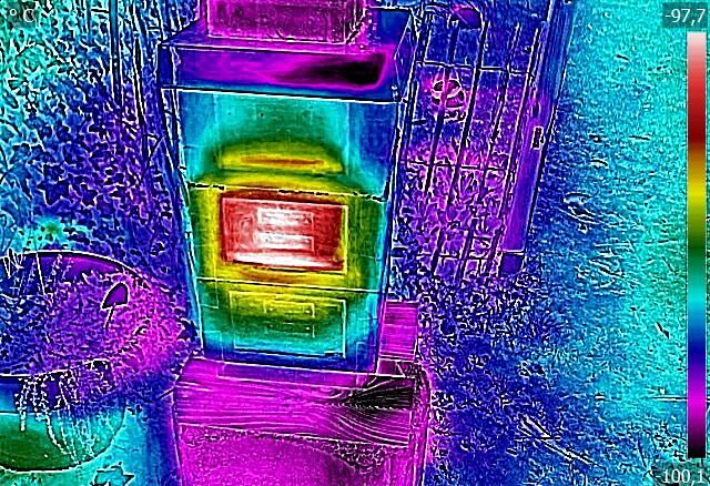 Wärmebildaufnahmen meiner Bienenvölker Volk 10 Anfang Februar 2020